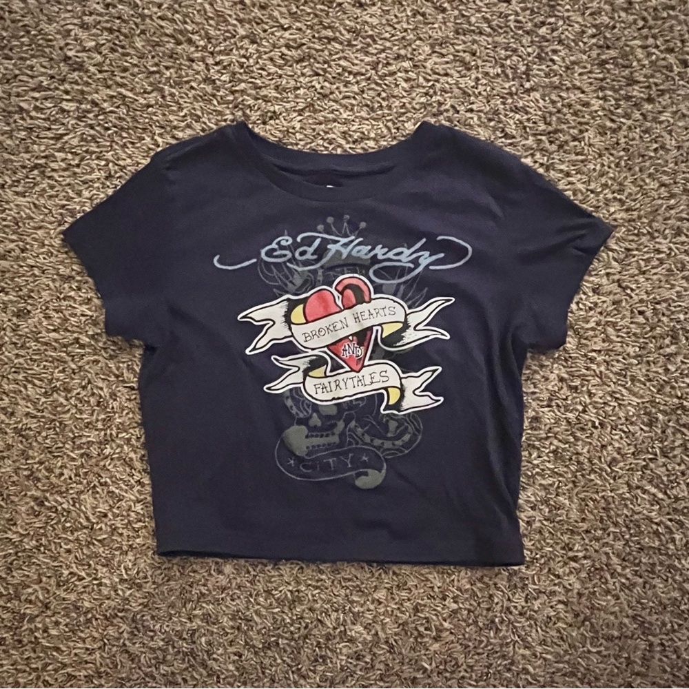 Ed Hardy Blue Short Sleeve Baby Tee Girls